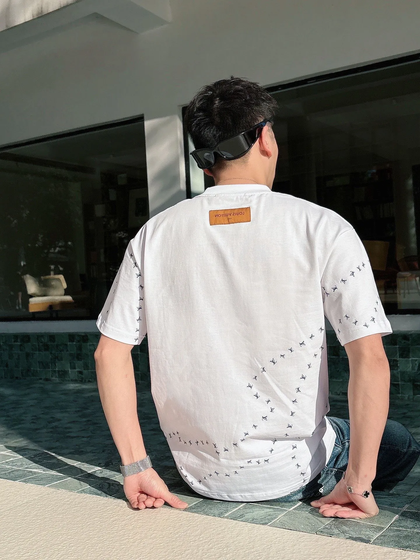 Louis Vuitton/Louis Vuitton small label printed letter embroidered short sleeves